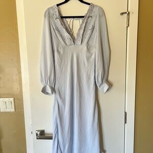 Free People Soft Blue Lace Sleeve Dress
